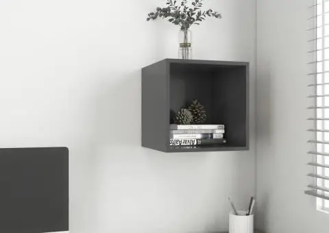 Dulap de perete, gri, 37x37x37 cm, PAL - 1/5