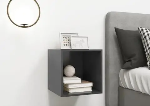 Dulap de perete, gri, 37x37x37 cm, PAL - 4/5