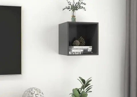 Dulap de perete, gri, 37x37x37 cm, PAL - 5/5