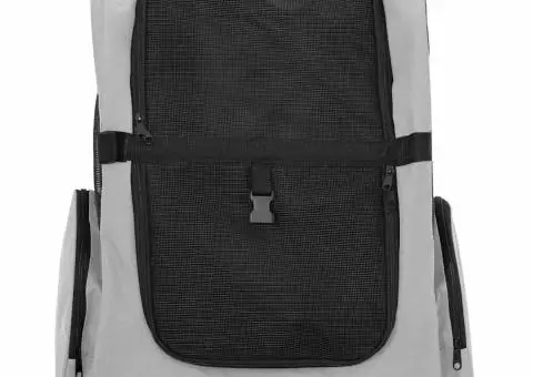 Cărucior pentru animale de companie 3 în 1, gri, 48x32x57 cm, material Oxford - 3/5