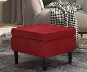 vidaXL Scaun cu picioare din lemn, roșu vin, catifea