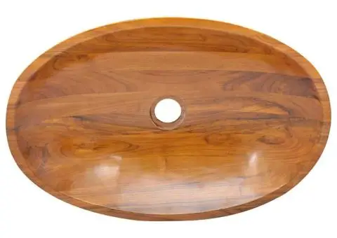 Chiuvetă, 60x40x10 cm, lemn masiv de tec - 5/5