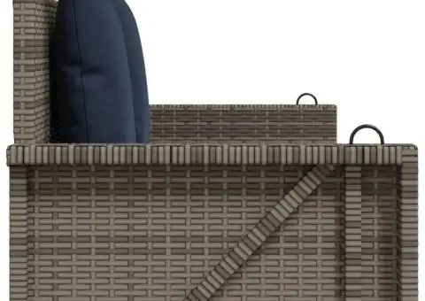 Balansoar cu perne gri 119x56x48 cm, poliratan - 5/5