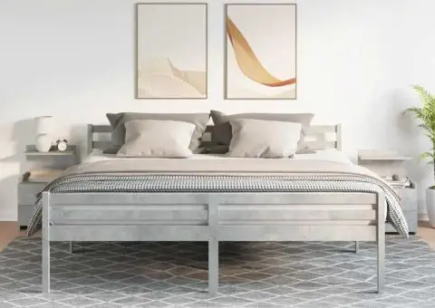 Noptiere 2 buc. cu 2 sertare, gri beton, 40x36,5x62 cm - 3/5