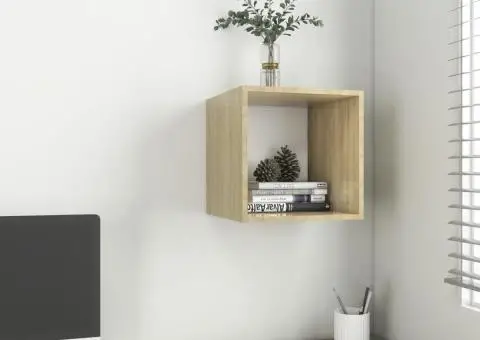 Dulap de perete, alb și stejar Sonoma, 37x37x37 cm, PAL - 1/5