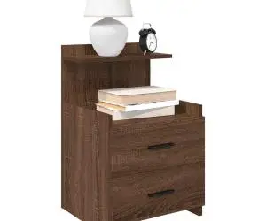 vidaXL Noptiere 2 buc. cu 2 sertare, stejar maro, 40x36,5x62 cm