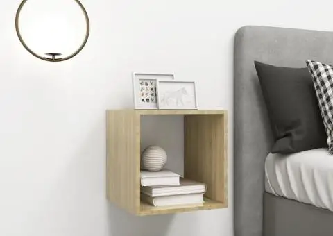 Dulap de perete, alb și stejar Sonoma, 37x37x37 cm, PAL - 5/5