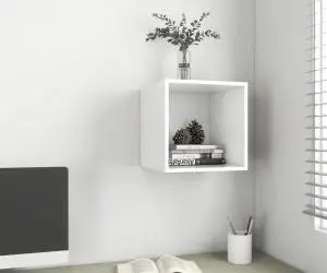 vidaXL Dulap de perete, alb, 37x37x37 cm, lemn prelucrat