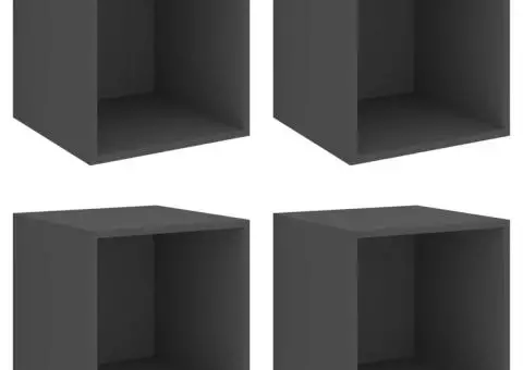 Dulapuri de perete, 4 buc., gri, 37x37x37 cm, PAL - 2/5