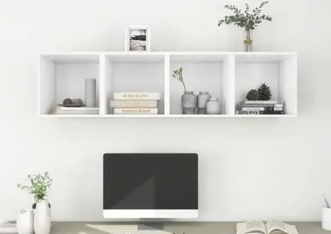 Dulapuri de perete, 4 buc., alb, 37x37x37 cm, PAL - 1/5