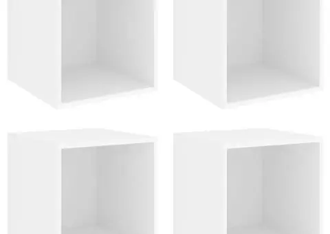 Dulapuri de perete, 4 buc., alb, 37x37x37 cm, PAL - 2/5