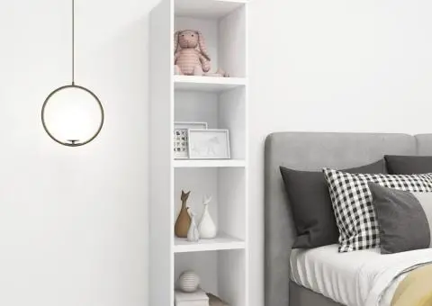 Dulapuri de perete, 4 buc., alb, 37x37x37 cm, PAL - 4/5