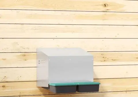 Cuibăr pentru găini cu 2 compartimente, montat pe perete, oțel galvanizat - 1/5