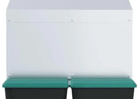 Cuibăr pentru găini cu 2 compartimente, montat pe perete, oțel galvanizat - 5/5