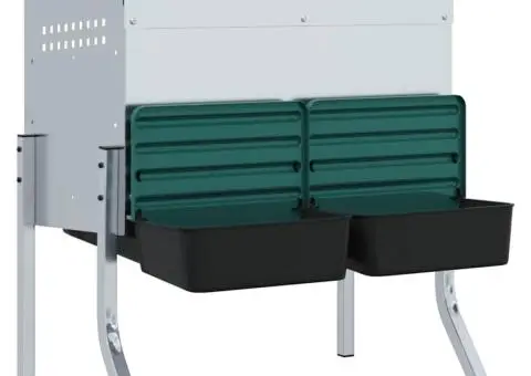 Cuibăr pentru găini cu 2 compartimente și picioare, oțel galvanizat - 4/5