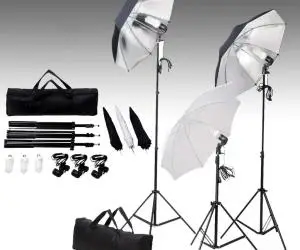 vidaXL Set lumini studio: 24 wați cu trepiede și umbrele