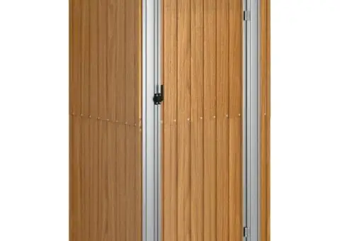 Șopron de grădină, maro, 118,5x97x209,5 cm, oțel zincat - 2/5