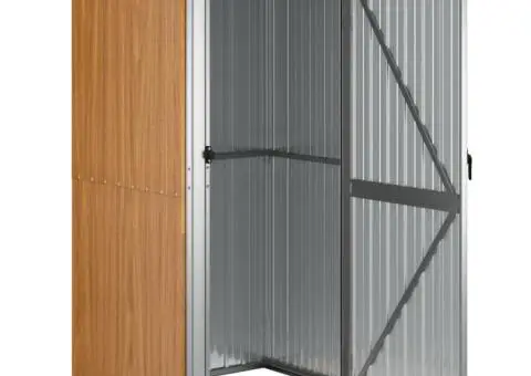 Șopron de grădină, maro, 118,5x97x209,5 cm, oțel zincat - 3/5