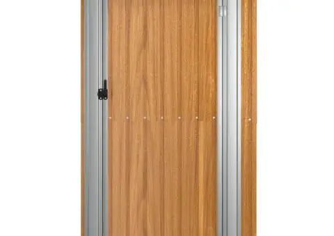 Șopron de grădină, maro, 118,5x97x209,5 cm, oțel zincat - 4/5