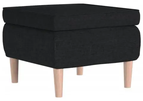 Scaun cu picioare din lemn, negru, material textil - 2/5