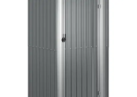 Șopron de grădină, gri, 118,5x97x209,5 cm, oțel zincat - 2/5