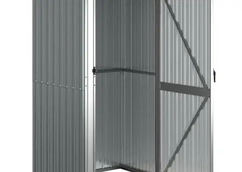 Șopron de grădină, gri, 118,5x97x209,5 cm, oțel zincat - 3/5