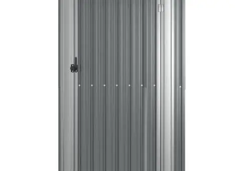 Șopron de grădină, gri, 118,5x97x209,5 cm, oțel zincat - 4/5