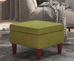 vidaXL Scaun cu picioare din lemn, verde deschis, catifea