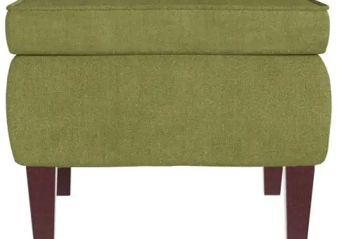 Scaun cu picioare din lemn, verde deschis, catifea - 3/5