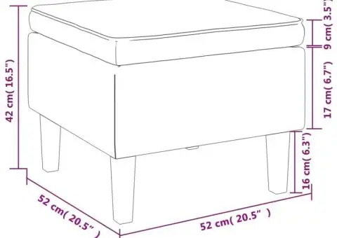 Scaun cu picioare din lemn, crem, material textil - 5/5