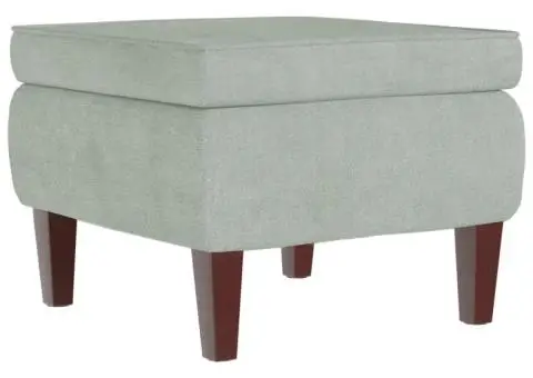 Scaun cu picioare din lemn, gri deschis, catifea - 2/5