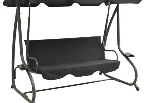 Balansoar de exterior cu copertină, antracit - 1/5