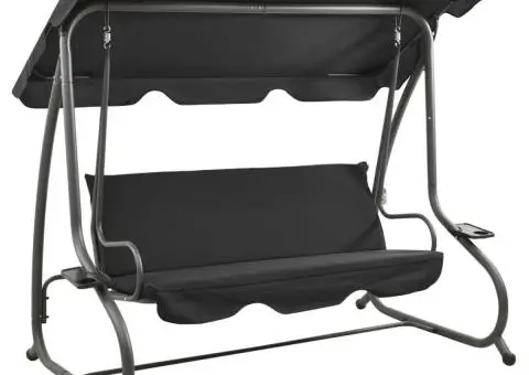 Balansoar de exterior cu copertină, antracit - 3/5