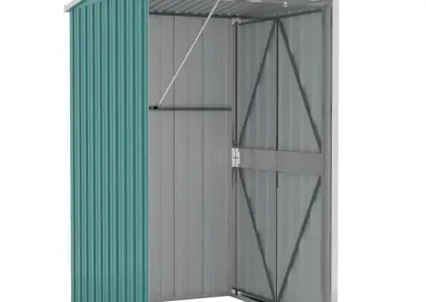 Șopron grădină/montaj perete verde 118x100x178 cm oțel zincat - 5/5