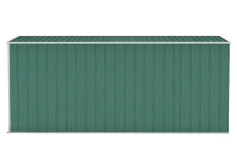 Șopron grădină/montaj perete verde, 118x382x178 cm, oțel zincat - 4/5