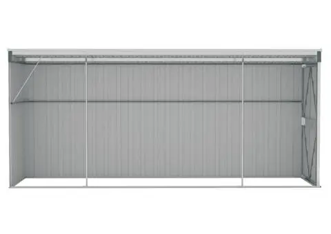 Șopron grădină/montaj perete verde, 118x382x178 cm, oțel zincat - 5/5