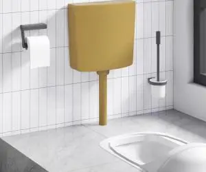 vidaXL Rezervor de toaletă cu admisie de apă pe fund, 3/6 L, curry