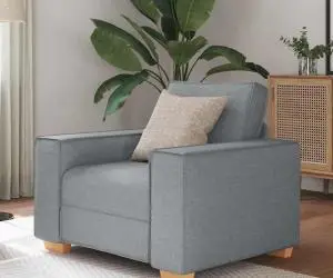 vidaXL Canapea fotoliu gri deschis, 60 cm, material textil