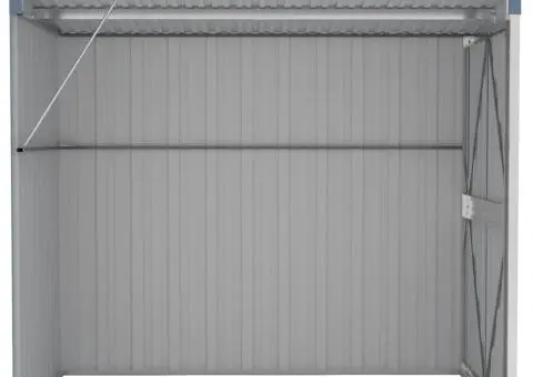 Șopron grădină/montaj perete gri 118x194x178 cm oțel zincat - 5/5