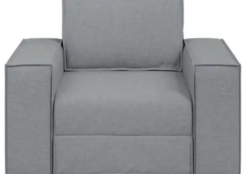 Canapea fotoliu gri deschis, 60 cm, material textil - 4/5