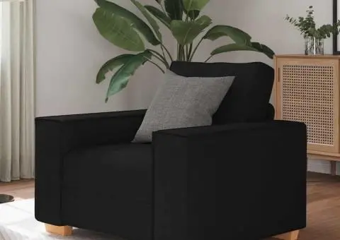 Canapea fotoliu negru 60 cm material textil - 1/5