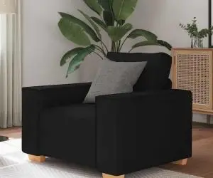 vidaXL Canapea fotoliu negru 60 cm material textil