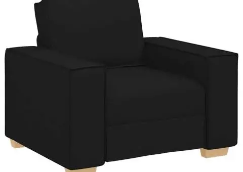 Canapea fotoliu negru 60 cm material textil - 2/5