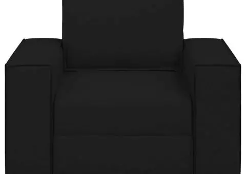 Canapea fotoliu negru 60 cm material textil - 4/5