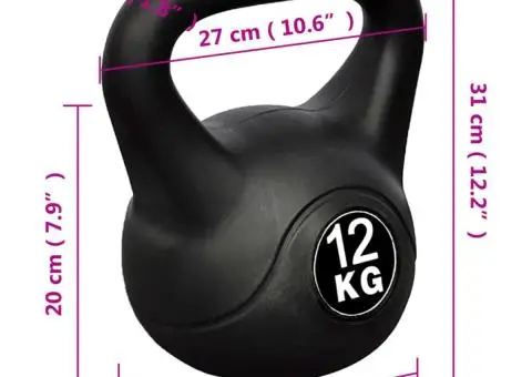 Greutate tip bilă cu mâner Kettlebell, 12 kg - 4/4