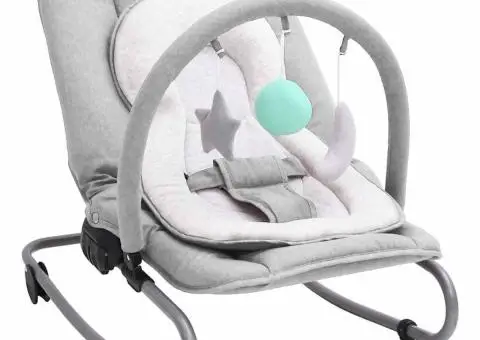 Balansoar pentru bebeluși, gri deschis, oțel - 1/5