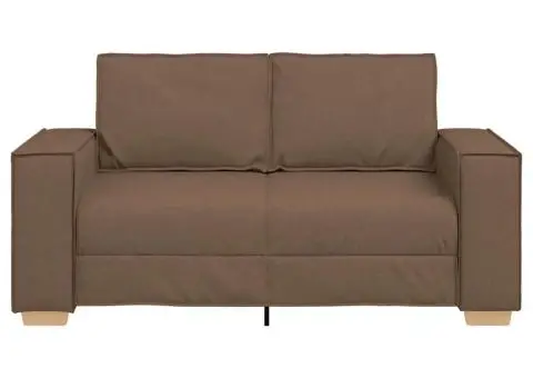 Canapea cu 2 locuri, maro, 120 cm, material textil - 4/5