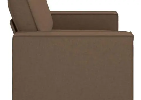 Canapea cu 2 locuri, maro, 120 cm, material textil - 5/5