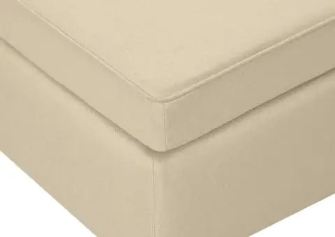 Scaun cu picioare din lemn, crem, material textil - 4/5