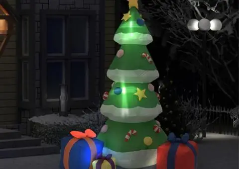 Decorațiuni brad Crăciun gonflabil LED interior/exterior 240 cm - 1/5